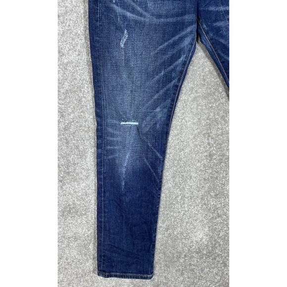 Gap Slim Straight Leg Distressed Jeans Mens Size 32x32 Stretch Blue Denim - Picture 9 of 16